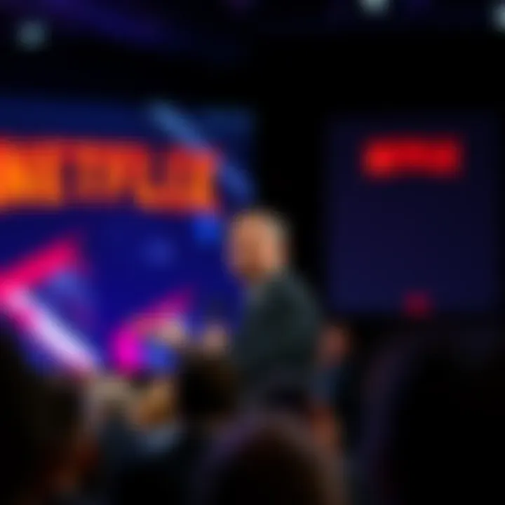 Netflix CEO Ted Sarandos addressing audience about James Cameron's claims on disinformation regarding Warner Bros. deal