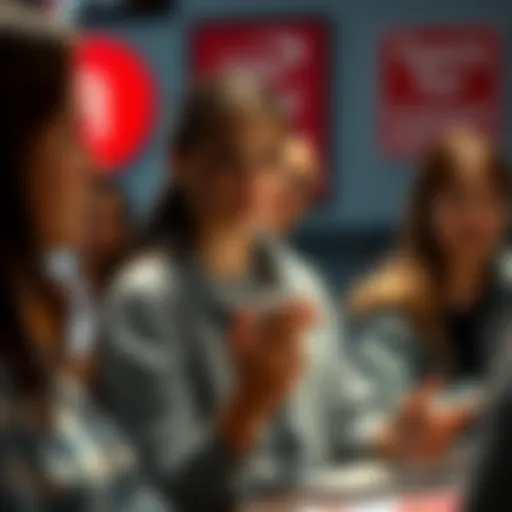 A 16-year-old girl speaks to a group about new online age restrictions, emphasizing mental health.