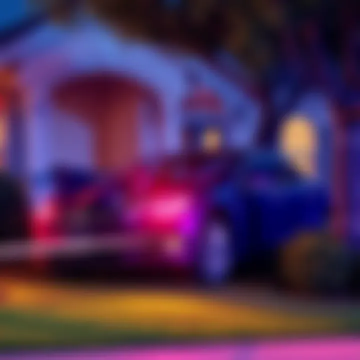 A Tesla car has crashed into the front of a house in Katy, Texas, with visible damage to the vehicle and property.