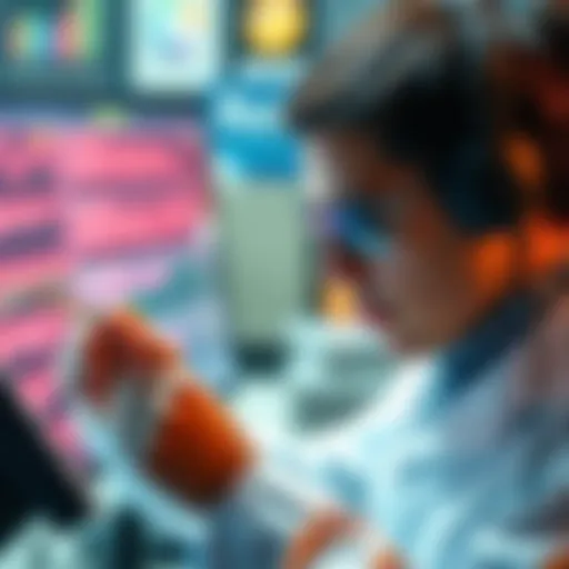 A researcher examining a large language model's output for clarity using a simplified vocabulary approach.