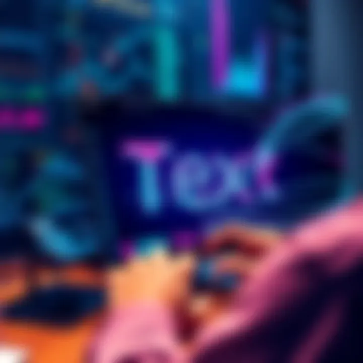 A person creating vibrant images from text using an AI generator on a computer screen