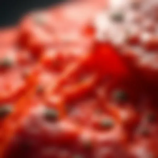 A close-up view showing texture bleed in a 4K image, highlighting areas with excessive color mixing