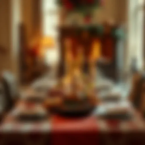 A beautifully set Thanksgiving table with food and decorations, inviting family and friends to gather around.