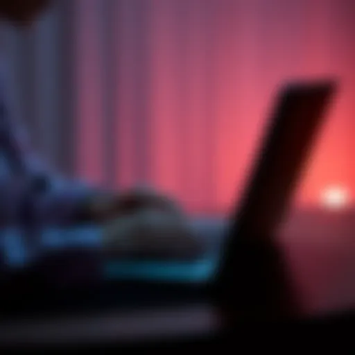 Clinical psychologist typing on a laptop, reflecting on AI therapy experiences