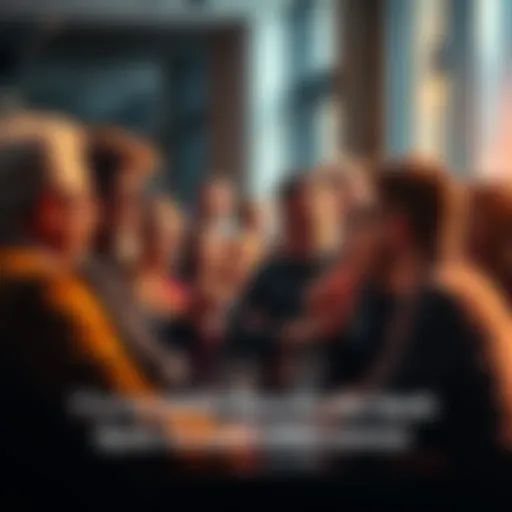 A diverse group of people engaged in a lively conversation, sharing various viewpoints and ideas