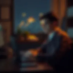 A person sits at a desk, reflecting on their laptop, with a nostalgic expression, symbolizing the decline of Deepsqueak.