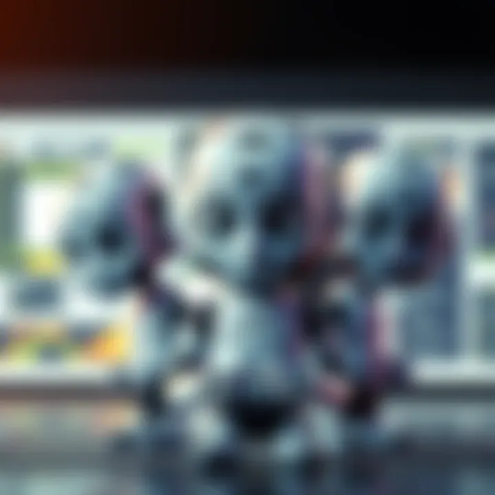 Three animated AI characters with worried expressions urging people to delete the Grok program