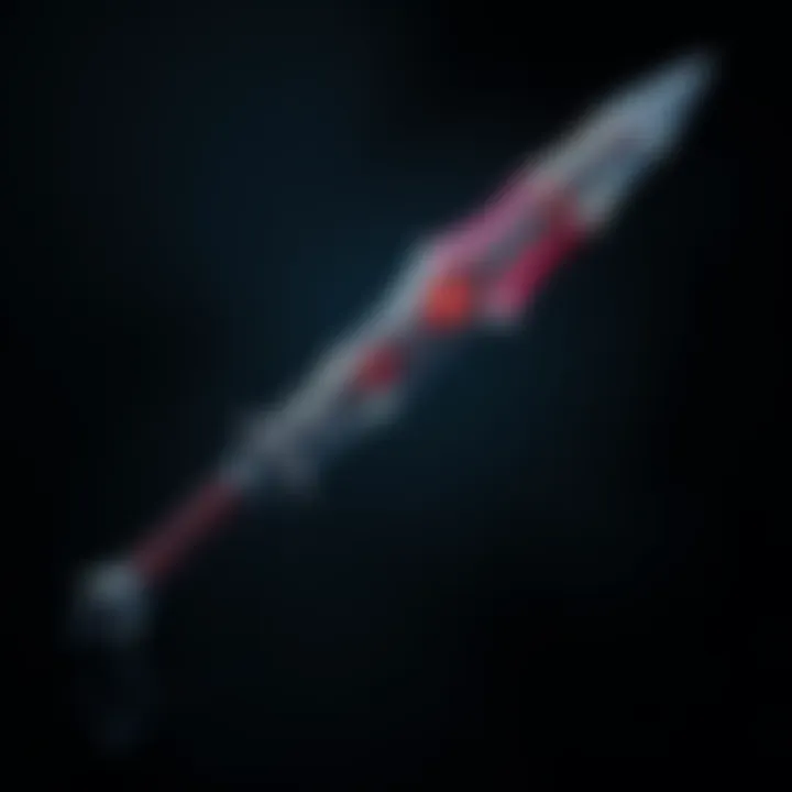 A detailed 3D rendering of the Thunderfury sword from World of Warcraft, showcasing its blade and hilt design with focus on textures and lighting.