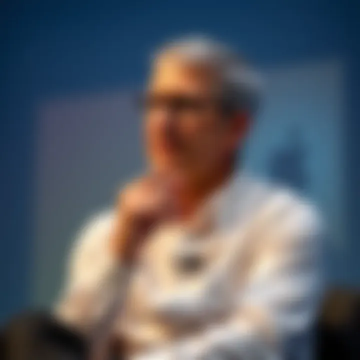 Tim Cook, Apple CEO, sitting in a thoughtful pose, discussing his values of kindness and integrity in leadership.