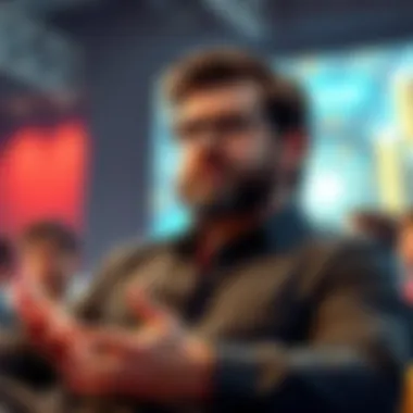 Tim Schafer Discusses Video Game Industry Tim Schafer speaking at a conference about the video game industry's slow recovery, expressing his concerns about greed.