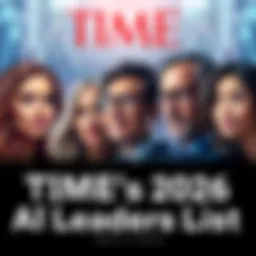 A graphic showing TIME's 2026 AI Leaders list featuring celebrities like Paris Hilton and Ben Affleck, with missing icons Jensen Huang and Lisa Su highlighted.