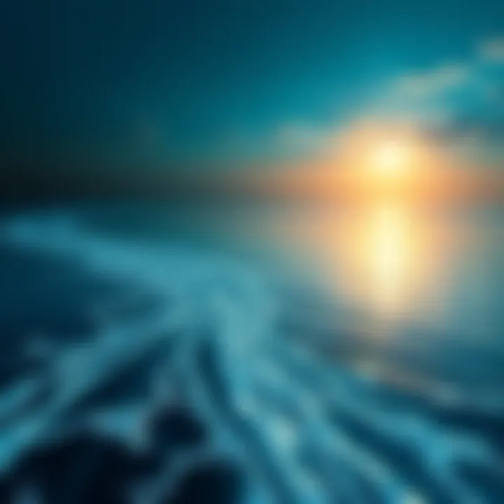 A visual representation of time as a flowing river merging into an infinite horizon, symbolizing the connection between time and infinity.