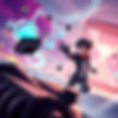 A vibrant scene showing a game character using time manipulation powers, with objects frozen in mid-air and a glowing hourglass in the background.