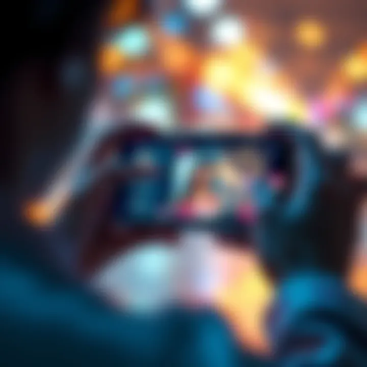 A person enhancing their Tinder profile with AI tools on a smartphone, showing a vibrant dating app interface