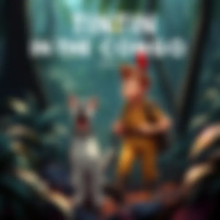 Cover art of Tintin in the Congo showing Tintin with his dog Snowy in a jungle setting