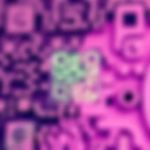 A close-up view of the world's smallest QR code, measuring smaller than a bacterium, showcasing intricate patterns for data storage.