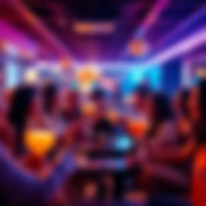 People enjoying drinks and chatting together, celebrating with cocktails and good vibes.