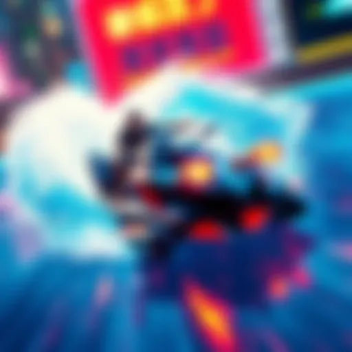 A vibrant scene from Tokyo Wave Rush showing fast-paced water racing action with colorful graphics and dynamic gameplay.