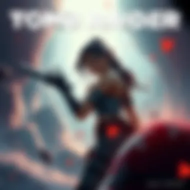 An illustration showing AI-enhanced game assets for the new Tomb Raider remake, blending technology with human design elements.