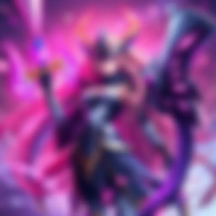 Art of Tomoegozen from Fate Grand Order, showcasing her distinctive armor and weapon, with a vibrant background reflecting the game's art style.