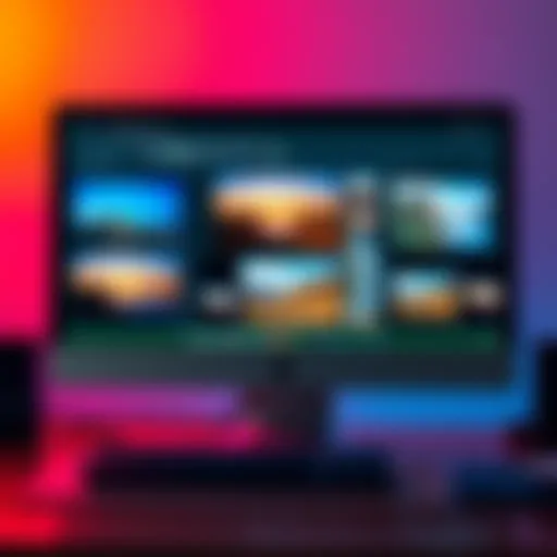 Various image enhancement tools displayed on a computer screen with sample images being upscaled.