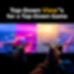 Top-Down Shooter Game View Options Comparison of 90-degree view and angled view in a top-down shooter game