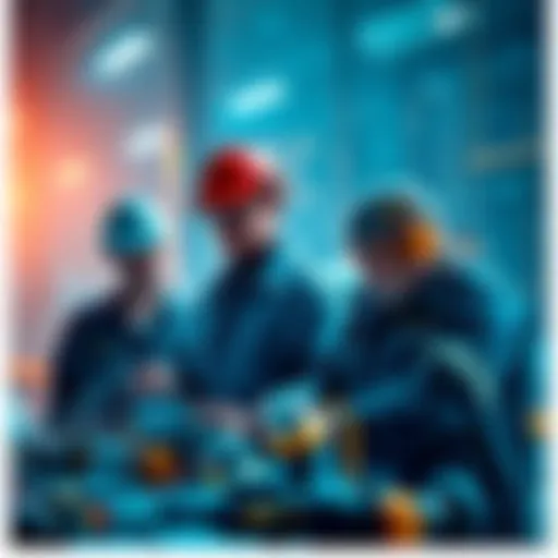 A group of skilled prompt engineers collaborating on a project, showcasing their innovative techniques and success in the field.