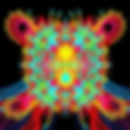 Colorful digital topology design created using Blender software showing intricate patterns and shapes