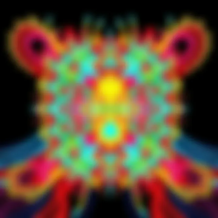 Colorful digital topology design created using Blender software showing intricate patterns and shapes