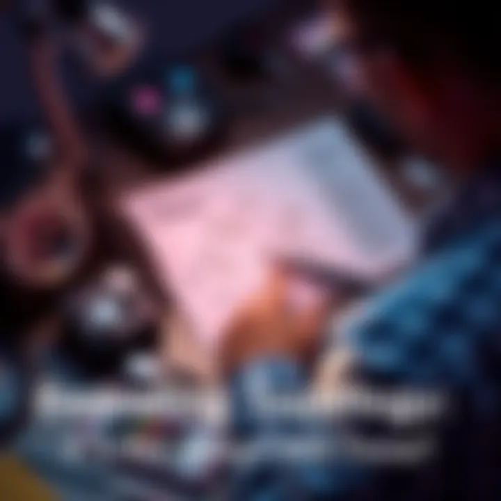 A person analyzing a topology diagram with tools and notes on a desk