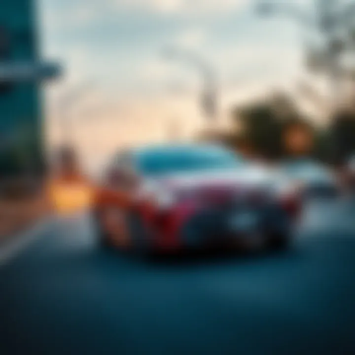 A Toyota gas-powered car driving on a busy road, showcasing its importance for everyday transportation.