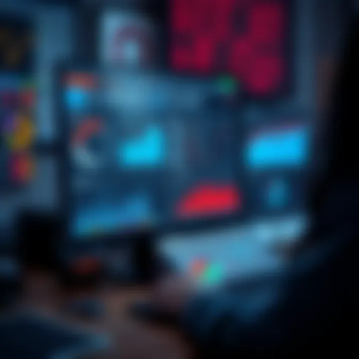 A computer screen displaying various tools for tracking mentions on forum platforms, with charts and graphs showing brand discussions.