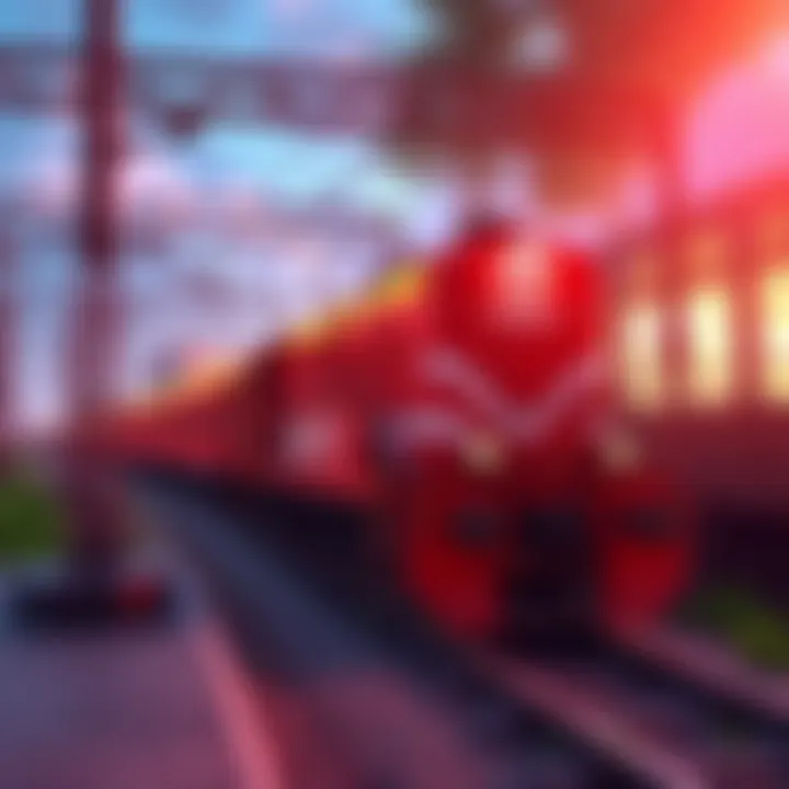A screenshot of a train game being developed in Unreal Engine 5, showcasing the game's environment and train models.