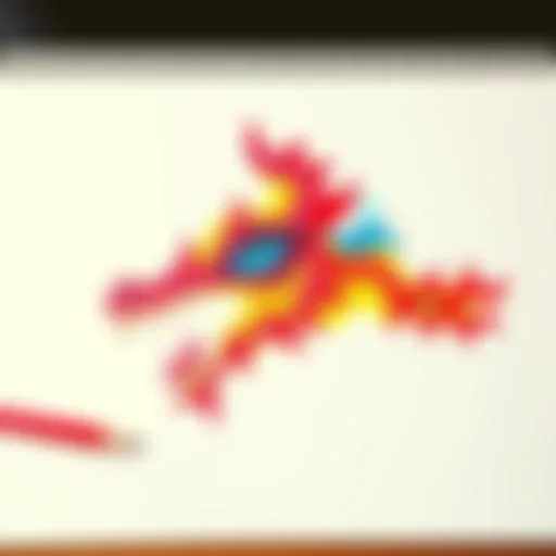 An original drawing transformed into various artistic styles by AI, showcasing vibrant colors and unique patterns.