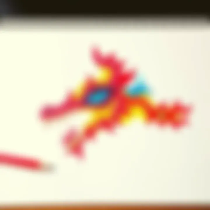 An original drawing transformed into various artistic styles by AI, showcasing vibrant colors and unique patterns.