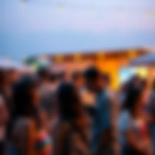People engaging in discussions about current cultural trends at a lively outdoor event