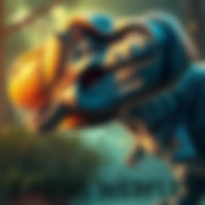 Artist creating a detailed T-Rex illustration with accurate features and textures