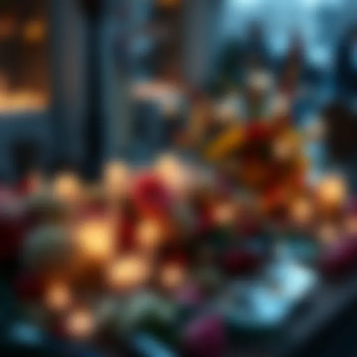 A heartfelt tribute to Claude Guillemot, co-founder of Ubisoft, displayed with candles and flowers.