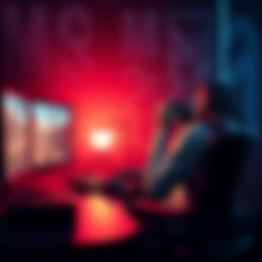 A gamer frustrated by RM2K3 crashing on Steam, sitting in front of a computer with game graphics on the screen and tools for fixing issues nearby.