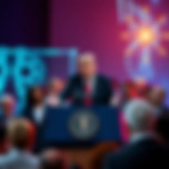 Trump Announces Quantum Computer Initiative President Trump speaks about the national quantum computer initiative, surrounded by scientists and technology experts.