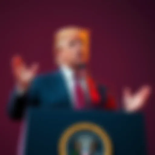 President Trump speaking at a podium rejecting AI safety regulations proposed by Demis Hassabis