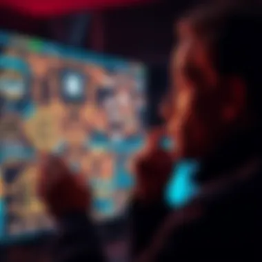 A thoughtful person examines a computer screen displaying complex AI algorithms, symbolizing the need for trust in technology.