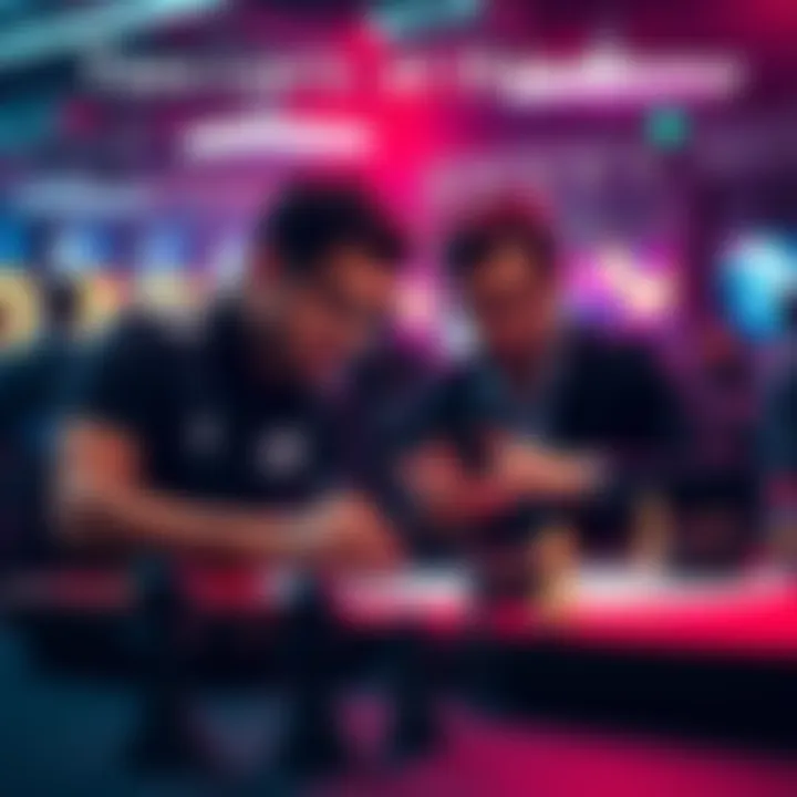 Two individuals discussing and planning strategies in a competitive setting