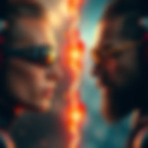 A visual comparison of two distinct styles side by side, highlighting their unique features and elements.