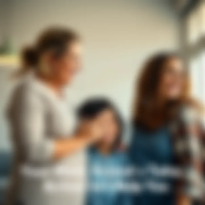 Two women talking and smiling, showing support for a young person in their lives