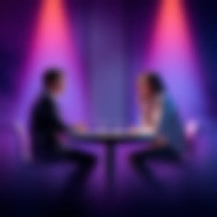 Two individuals sitting across from each other at a table, discussing and sharing their viewpoints on a topic, highlighting the importance of open dialogue and fairness.