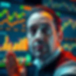 Uber's COO looking worried with financial charts on a screen indicating budget depletion
