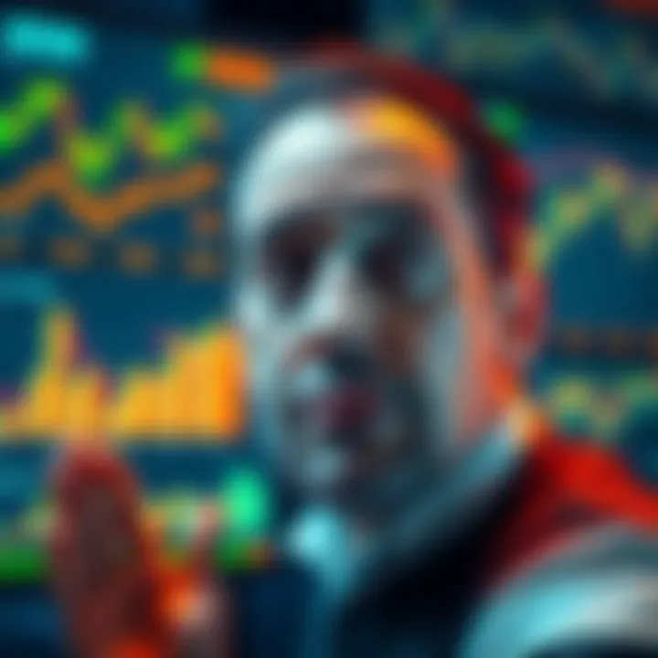 Uber's COO looking worried with financial charts on a screen indicating budget depletion