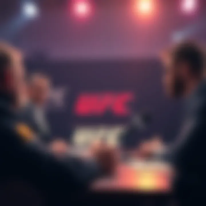 UFC executives speaking at a press conference addressing fan concerns about AI video marketing.