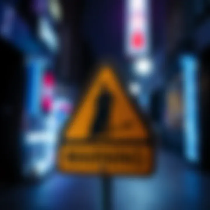 A warning sign symbolizing the UK government's ban on pornography involving step-relatives, reflecting ethical concerns.